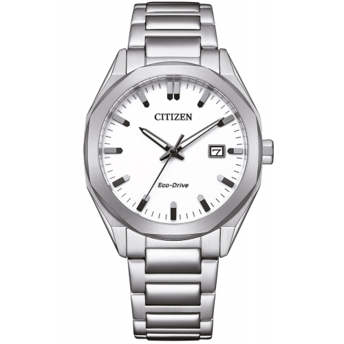 Citizen BM7620-83A Eco-Drive Solar Herrenuhr Stahl/Weiß