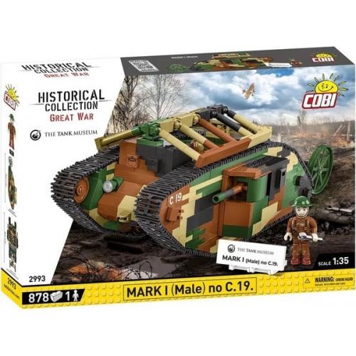 COBI Historical Collection 2993 - Mark I (Male) no C.19, Great War, Panzer, Klemmbausteine, Bausatz