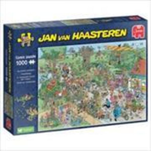 Jumbo 1110100318 - Jan van Haasteren, Stunde der Gartenvögel, Comic-Puzzle, 1000 Teile