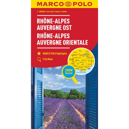 MARCO POLO Regionalkarte Rhône-Alpes, Auvergne Ost 1:300.000