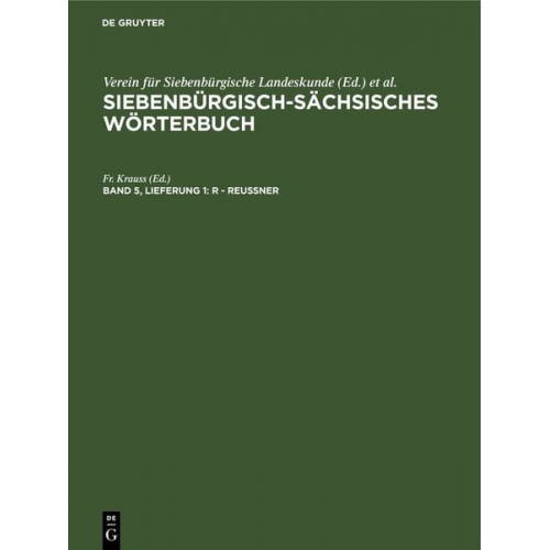 Siebenbürgisch-Sächsisches Wörterbuch / R - Reussner