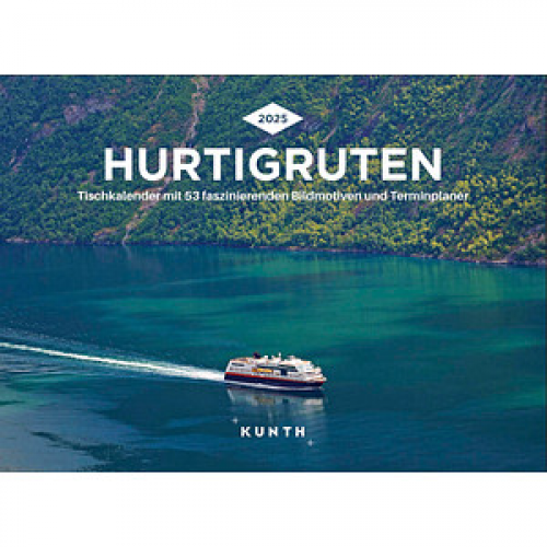 KUNTH Tischquerkalender Hurtigruten 2025