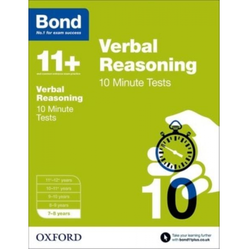 Bond 11 Frances Down - Bond 11+: Verbal Reasoning: 10 Minute Tests