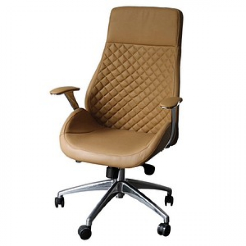 Bürostuhl Pantera high, 212601 Kunstleder beige, Gestell chrom