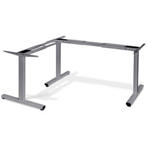 LMG elektrisch höhenverstellbares Schreibtischgestell silber ohne Tischplatte, T-Fuß-Gestell silber 130,0 - 160,0 x 53,0/70,0 cm