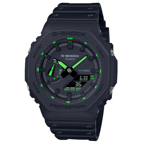 Casio GA-2100-1A3ER G-Shock Classic AnaDigi Herrenuhr Schwarz/Grün