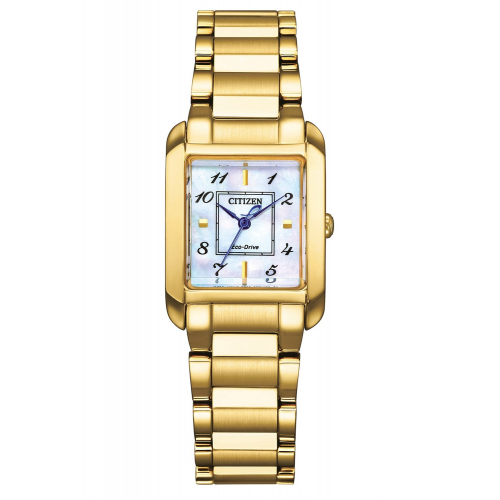 Citizen EW5602-81D Eco-Drive Solar Damen-Armbanduhr Goldfarben/Perlmutt
