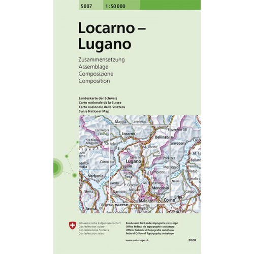 Bundesamt für Landestopografie swisstopo - Swisstopo 1 : 50 000 Locarno Lugano