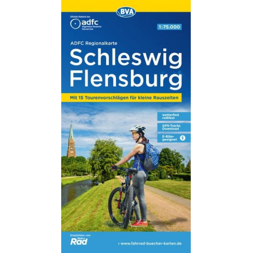 ADFC-Regionalkarte Schleswig Flensburg, 1:75.000, mit Tagestourenvorschlägen, reiß- und wetterfest, E-Bike-geeignet, GPS-Tracks Download