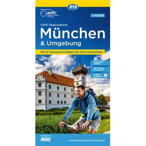 ADFC-Regionalkarte München und Umgebung, 1:75.000, mit Tagestourenvorschlägen, reiß- und wetterfest, E-Bike-geeignet, GPS-Tracks Download