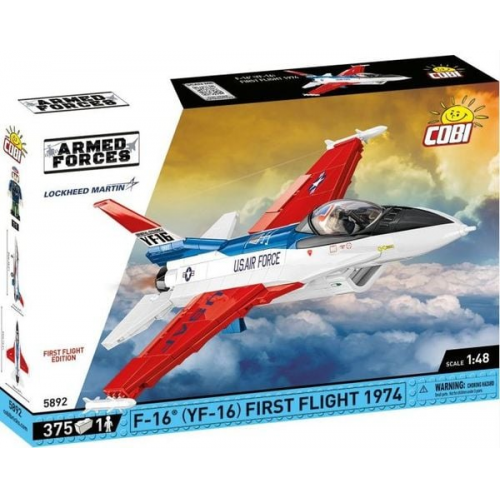 COBI Armed Forces 5892 - F-16 (YF-16) First Flight 1974, Kampf- und Angriffsflugzeug, Bausatz 1:48, 375 Bauteile