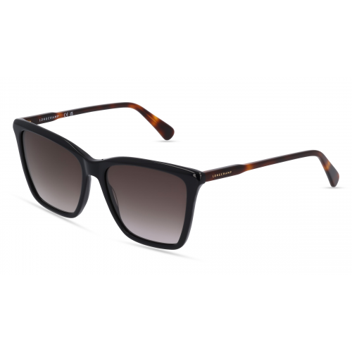 Longchamp LO719S Damen-Sonnenbrille Vollrand Butterfly Kunststoff-Gestell, schwarz