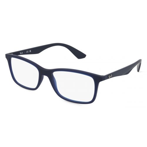 Ray-Ban RX7047 Herren-Brille inkl. Gläser Vollrand Eckig Kunststoff-Gestell 56mm/17mm/145mm, blau