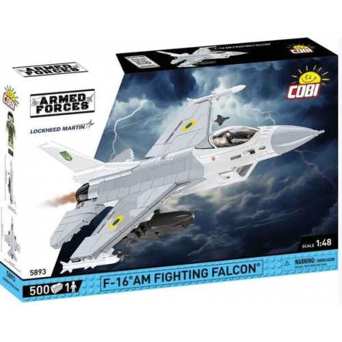 COBI Armed Forces 5893 - F-16AM Fighting Falcon, Mehrzweckflugzeug, Bausatz mit Sockel 1:48, 500 Bauteile