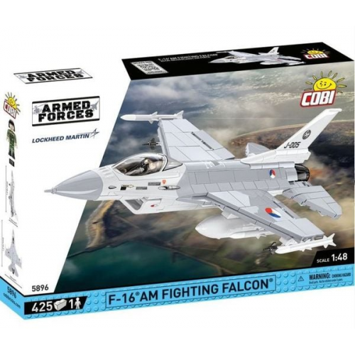 COBI Armed Forces 5896 - F-16AM Fighting Falcon, Mehrzweckflugzeug, Bausatz mit Sockel 1:48, 425 Bauteile