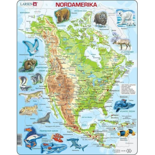 Puzzle - Nordamerika (physisch)