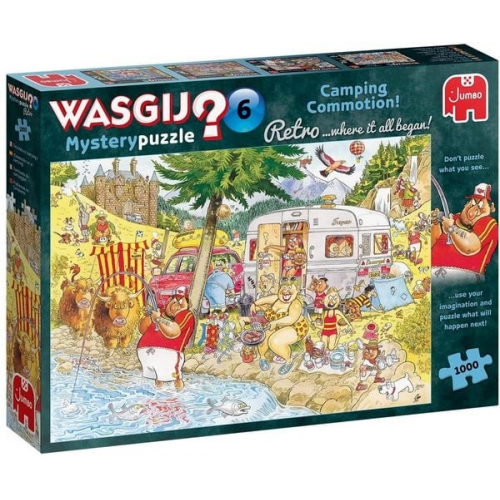 Jumbo Spiele - Wasgij Retro Mystery 6 - Camping-Wahnsinn!, 1000 Teile