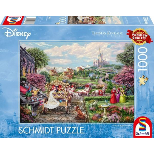 Schmidt Spiele 58038 - Disney, Cinderella Happily Ever After, Puzzle Thomas Kinkade 1.000 Teile - Disney