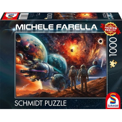 Schmidt Spiele 58536 - Kosmische Farbenpracht, Reise ins Weltall, Puzzle Michele Farella 1.000 Teile