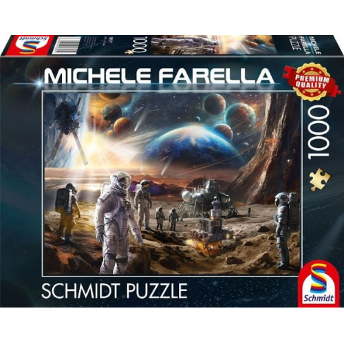 Schmidt Spiele 58537 - Unendliche Welten, Raumfahrtmissionen, Puzzle Michele Farella 1.000 Teile