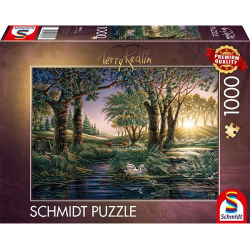 Schmidt Spiele 58546 - Morgenzauber am Teich, Puzzle Terry Redlin 1.000 Teile