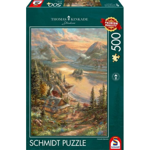 Schmidt Spiele 59710 - Pracht am Seeufer, Puzzle Thomas Kinkade 500 Teile