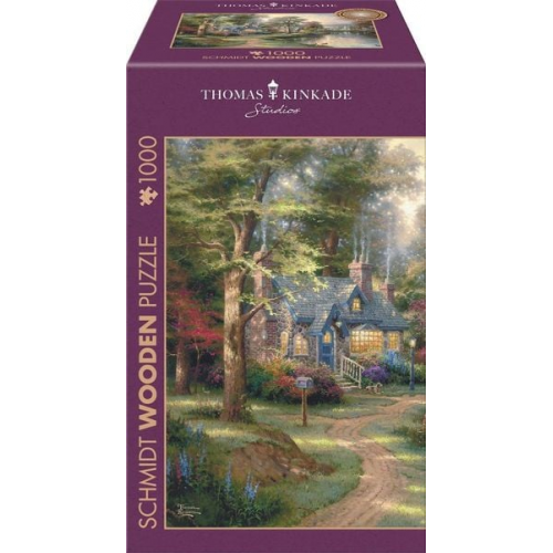 Schmidt Spiele 59800 - Dorf am See, Puzzle Thomas Kinkade 1.000 Teile - Holzpuzzle