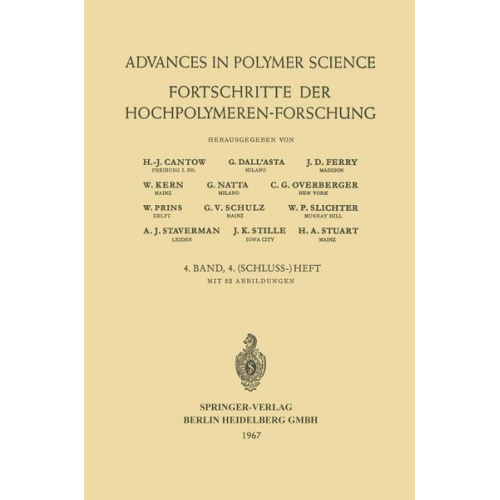 W. Prins H.-J. Cantow G. Dall’Asta J. D. Ferry W. Kern - Fortschritte der Hochpolymeren Forschung