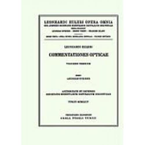 Leonhard Euler - Commentationes opticae 3rd part