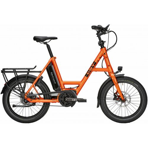 i:SY E5 ZR F (545 Wh), 5 Gang Nabenschaltung, Unisexfahrrad, Kompakt, Modell 2023, 20 Zoll 47 cm happy orange