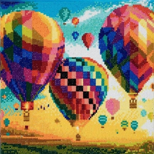 Crystal Art CAK-A46 - Hot Air Balloons Kit, 30x30cm