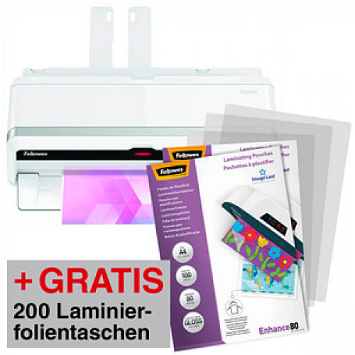 AKTION: Fellowes Venus A3 Laminiergerät bis DIN A3 + GRATIS 200 Laminierfolien, DIN A4, 80 micron, glänzend mit CashBack