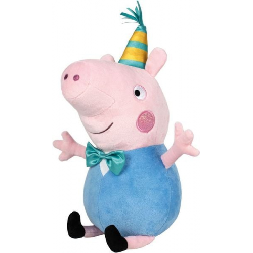 Schmidt Spiele 42830 - Peppa Pig, Schorsch Wutz, Party, 37 cm, Plüsch