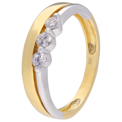 trendor 68464 Damenring 333 Gold Bicolor Zirkonia-Ring