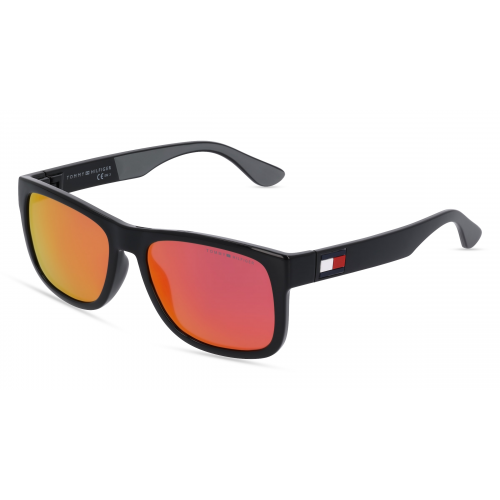 Tommy Hilfiger TH 1556/S Herren-Sonnenbrille Vollrand Eckig Kunststoff-Gestell, schwarz