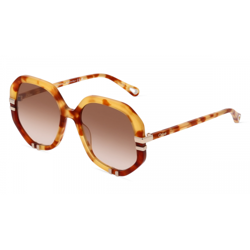 Chloé CH0105S Unisex-Sonnenbrille Vollrand Achteckig Bio-Acetat-Gestell, gelb