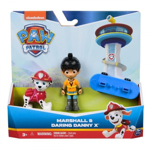 PAW Patrol Hero Pups – Actionfiguren-Set mit 1 Marshall Hundefigur, 1 Danny X Figur und 1 Skateboard