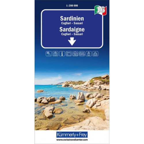 Kümmerly+Frey Regional-Strassenkarte 16 Sardinien 1:200.000