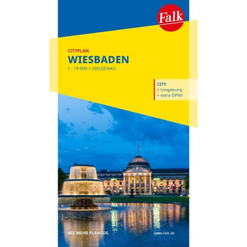 Falk Cityplan Wiesbaden 1:19.000