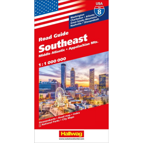 Southeast Middle Atlantic, Appalachian Mts. Nr. 08 USA Road Guide 1:1 Mio.