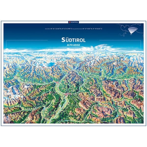 KOMPASS Panorama-Poster Südtirol, Alto Adige