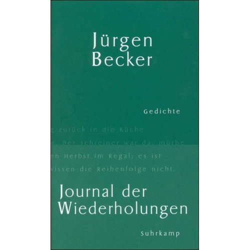 Jürgen Becker - Becker, J: Journal d. Wiederholungen