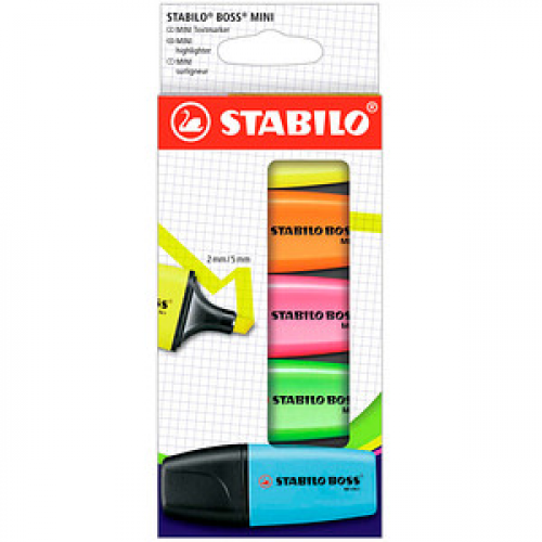 STABILO BOSS MINI Textmarker farbsortiert, 5 St.