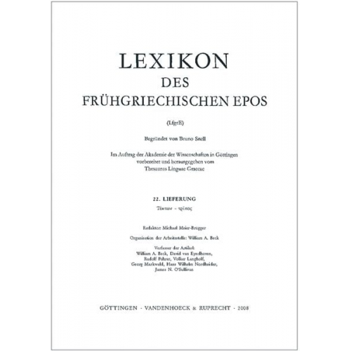 Lexikon des frühgriechischen Epos (LfgrE) / Lexikon des frühgriechischen Epos Lfg. 22