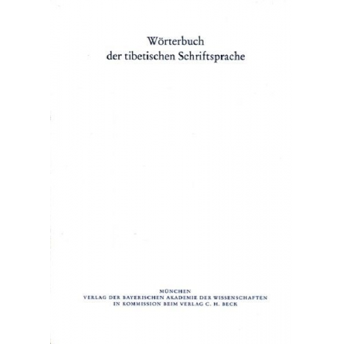 Wörterbuch der tibetischen Schriftsprache 34. Lieferung