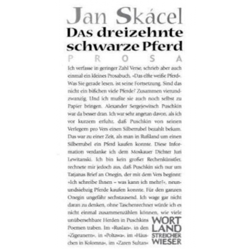 Jan Skácel - Skácel J: Das dreizehnte schwarze Pferd - Wortlandstreicher