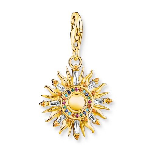 Thomas Sabo 1935-488-7 Charm-Anhänger Bunte Sonne Goldfarben