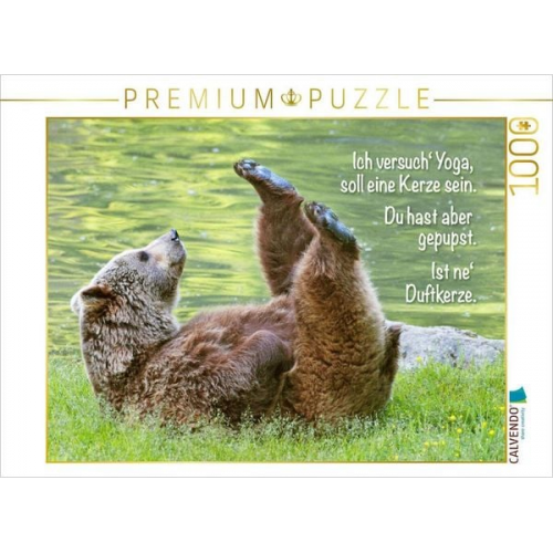 CALVENDO Puzzle Ich versuch' Yoga, soll eine Kerze sein. | 1000 Teile Lege-Größe 64x48cm Foto-Puzzle für glückliche Stunden