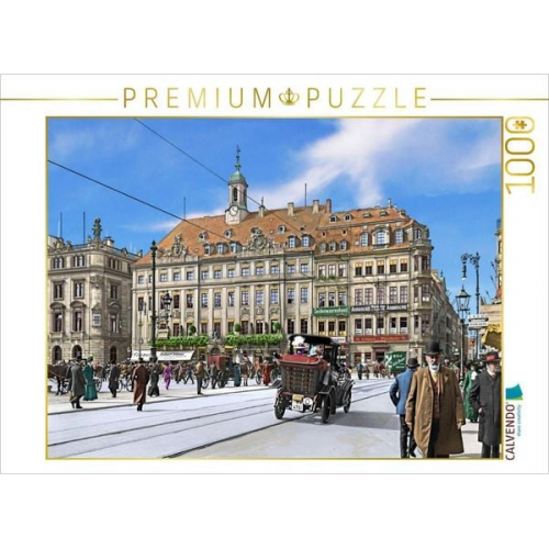 CALVENDO Puzzle Dresden - Altstädter Rathaus am Altmarkt um 1912 | 1000 Teile Lege-Größe 64x48cm Foto-Puzzle für glückliche Stunden