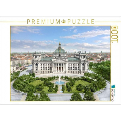 CALVENDO Puzzle Berlin - Reichstag von der Siegessäule aus gesehen 1890 bis 1900 | 1000 Teile Lege-Größe 64x48cm Foto-Puzzle für glückliche Stunden